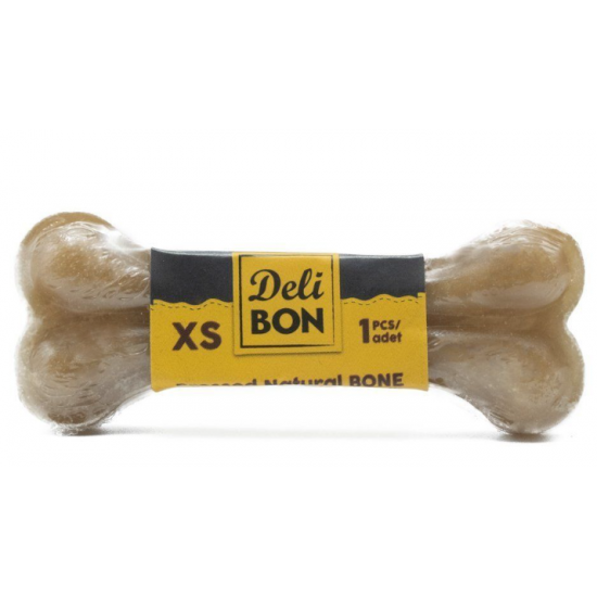 Delibon Vakumlu Dana Derisi Preslenmiş Kemik (XS) 7cm-Natural Delibon Vakumlu Dana Derisi Preslenmiş Kemik (XS) 7cm-Natural