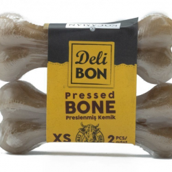 Delibon Vakumlu Dana Derisi Preslenmiş Kemik 2'li (XS) 7cm-Natural