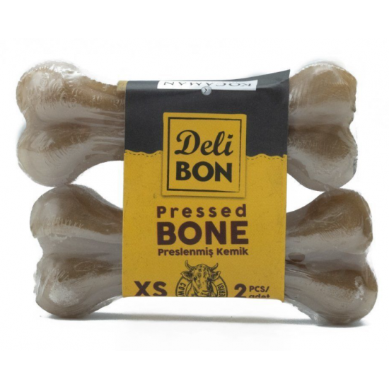 Delibon Vakumlu Dana Derisi Preslenmiş Kemik 2'li (XS) 7cm-Natural Delibon Vakumlu Dana Derisi Preslenmiş Kemik 2'li (XS) 7cm-Natural
