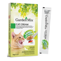 Garden Mix Cat Cream Kuzulu - Kedi Çimi Kedi Sıvı Ödül Maması 15gr x 5