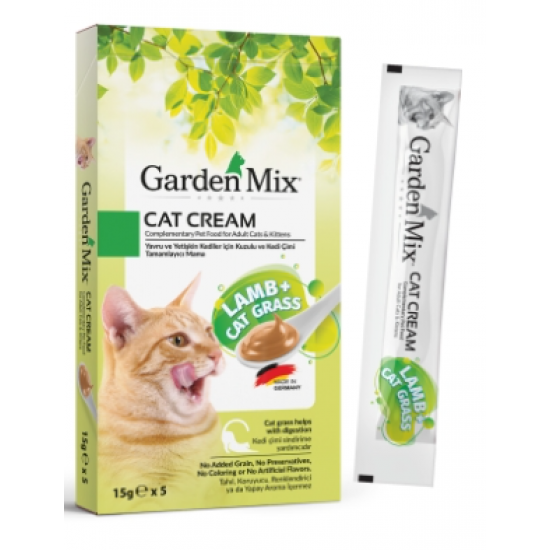 Garden Mix Cat Cream Kuzulu - Kedi Çimi Kedi Sıvı Ödül Maması 15gr x 5 Garden Mix Cat Cream Kuzulu - Kedi Çimi Kedi Sıvı Ödül Maması 15gr x 5
