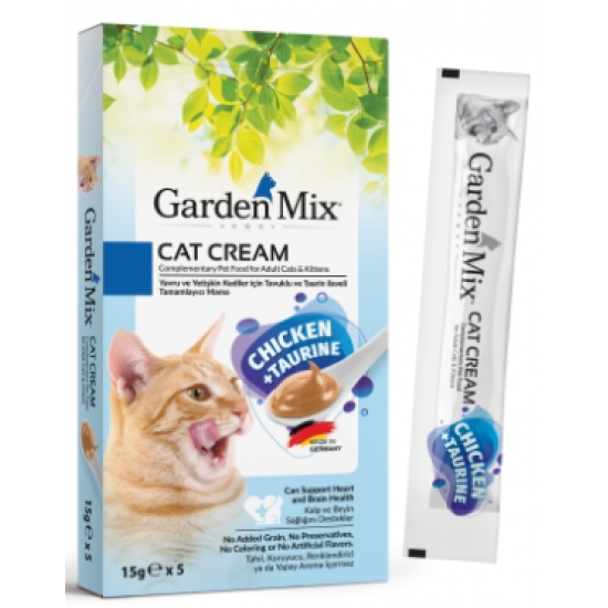Garden Mix Cat Cream Tavuklu - Taurin Kedi Sıvı Ödül Maması 15gr x 5 Garden Mix Cat Cream Tavuklu - Taurin Kedi Sıvı Ödül Maması 15gr x 5