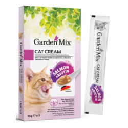 Garden Mix Cat Cream Somonlu - Biyotinli Kedi Sıvı Ödül Maması 15gr x 5