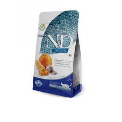 N&D Ocean Tahılsız Balkabaklı Ringa Balıklı ve Portakallı Yetişkin Kedi Maması 1,5 Kg