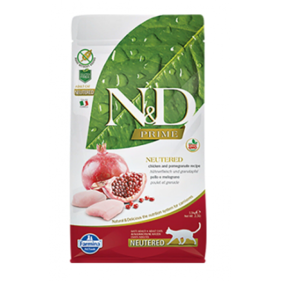 N&D Prime Tahılsız Tavuklu Narlı Kısırlaştırılmış Yetişkin Kedi Maması 1.5kg N&D Prime Tahılsız Tavuklu Narlı Kısırlaştırılmış Yetişkin Kedi Maması 1.5kg