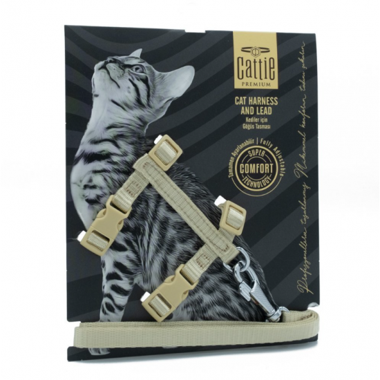 Cattie Dokumadan El Yapımı Kedi Göğüs & Gezdirme Takımı-Haki (camel) Cattie Dokumadan El Yapımı Kedi Göğüs & Gezdirme Takımı-Haki (camel)