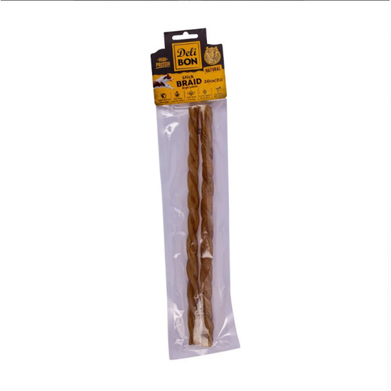 Delibon Dana Derisi Burgu Kemik 30cm 2'li-Natural Delibon Dana Derisi Burgu Kemik 30cm 2'li-Natural