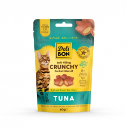 Delibon Crunchy İçi Dolgulu Kedi Ödül Bisküvisi Ton Balıklı 60gr