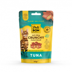 Delibon Crunchy İçi Dolgulu Kedi Ödül Bisküvisi Ton Balıklı 60gr
