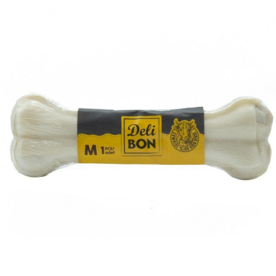 Delibon Vakumlu Dana Derisi Preslenmiş Kemik (M) 15cm-Beyaz Delibon Vakumlu Dana Derisi Preslenmiş Kemik (M) 15cm-Beyaz