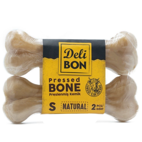 Delibon Vakumlu Dana Derisi Preslenmiş Kemik (S) 2'li 12cm-Natural Delibon Vakumlu Dana Derisi Preslenmiş Kemik (S) 2'li 12cm-Natural