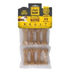 Delibon Dana Derisi Preslenmiş Kemik (XS) 7cm 8'li-Natural