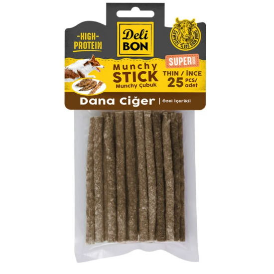 Delibon Süper Munchy Çubuk Kalın Dana Ciğer 15'li Delibon Süper Munchy Çubuk Kalın Dana Ciğer 15'li