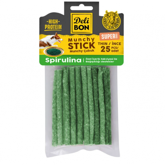 Delibon Süper Munchy Çubuk İnce Spirulina 25'li Delibon Süper Munchy Çubuk İnce Spirulina 25'li
