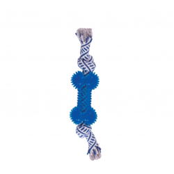 Eastland İpli Tpr Köpek Çiğneme Oyuncağı Dikenli Kemik - 30cm (mavi)