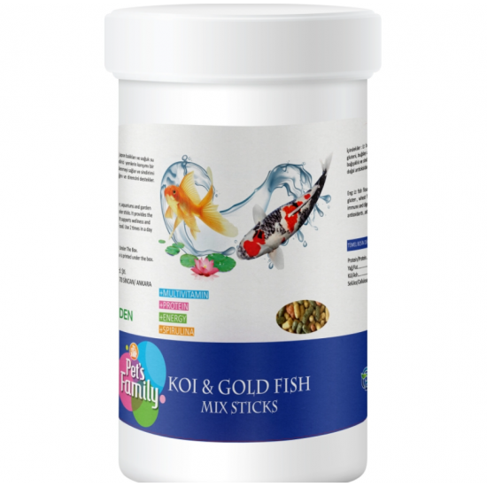 Pets Family Koı & Gold Fısh Mıx Stıcks 1000ml-100gr Pets Family Koı & Gold Fısh Mıx Stıcks 1000ml-100gr