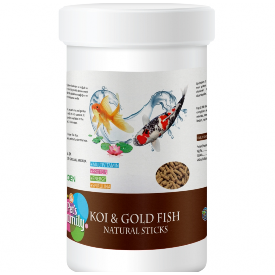 Pets Family Koı & Gold Fısh Natural Stıcks 1000ml-100gr Pets Family Koı & Gold Fısh Natural Stıcks 1000ml-100gr
