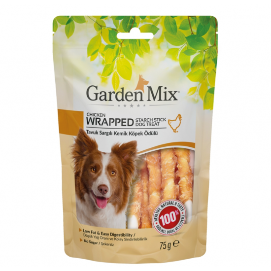Garden Mix Tavuk Sargılı Çubuk Kemik Köpek Ödülü 75gr Garden Mix Tavuk Sargılı Çubuk Kemik Köpek Ödülü 75gr